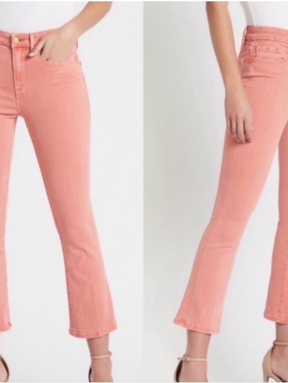 FRAME Le Crop Mini Boot Cropped Jeans Peony Pink Size 26 Stretch Ballerina Girly